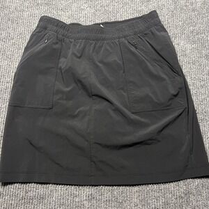 Duluth Trading Womens Lined Skort Skirt Medium Black Pull On UPF 40+ Hiking EUC